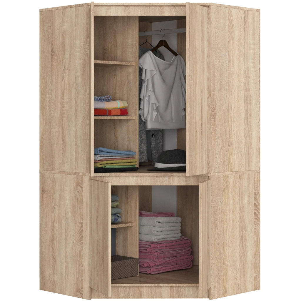 Armadio ad angolo AKORD S100 Sonoma Quercia 100 cm 4 ante 100x50x180 cm