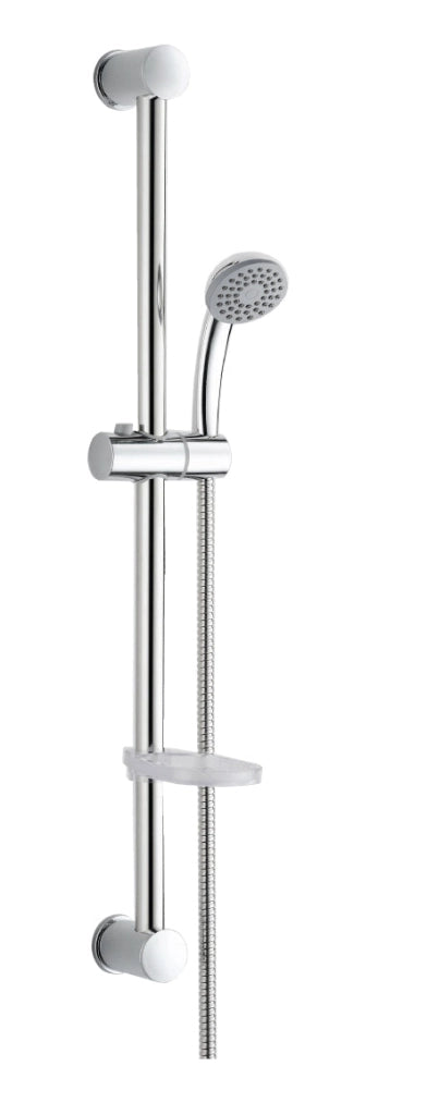 Saliscendi Asta con Doccetta  in Acciaio Nature 125