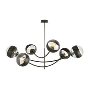 Plafoniera Contemporaneo Oceano Acciaio Nero 6 Luci E14 Ip20
