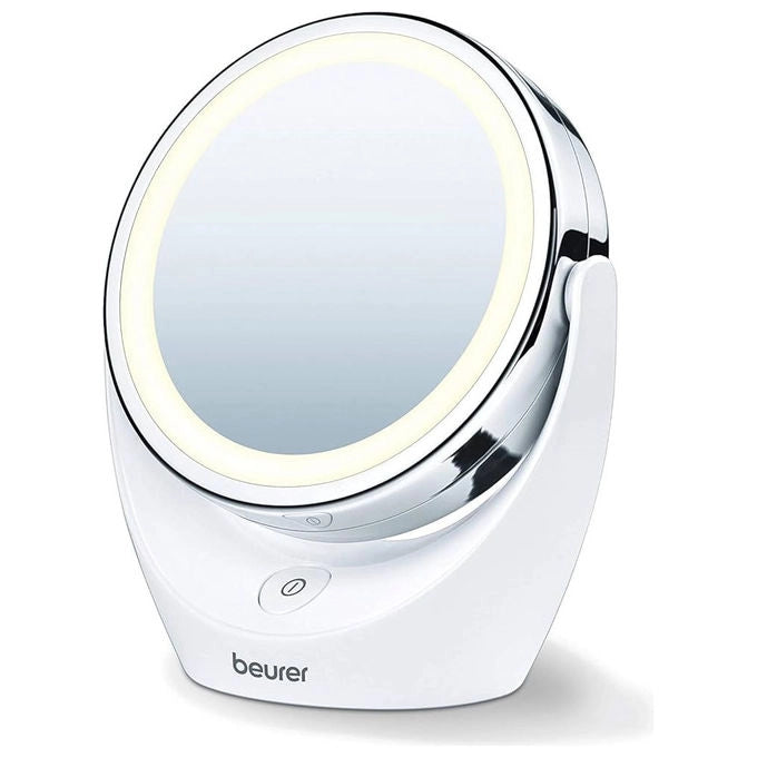Beurer Specchio Cosmetico LED Ricaricabile BS47 con Base, Ripe Cherry