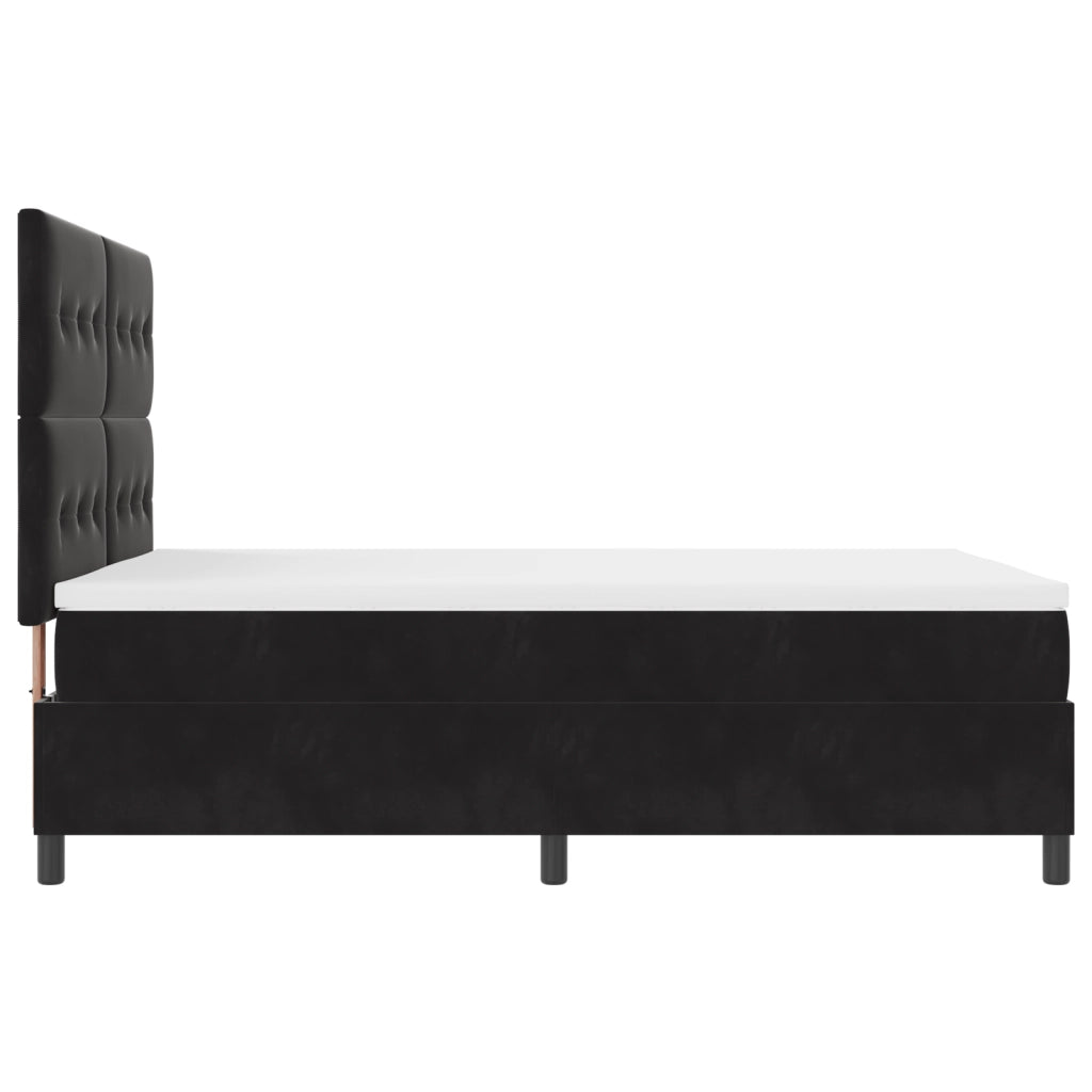 Letto Box Spring con Materasso  Nero 140x200 cm Velluto
