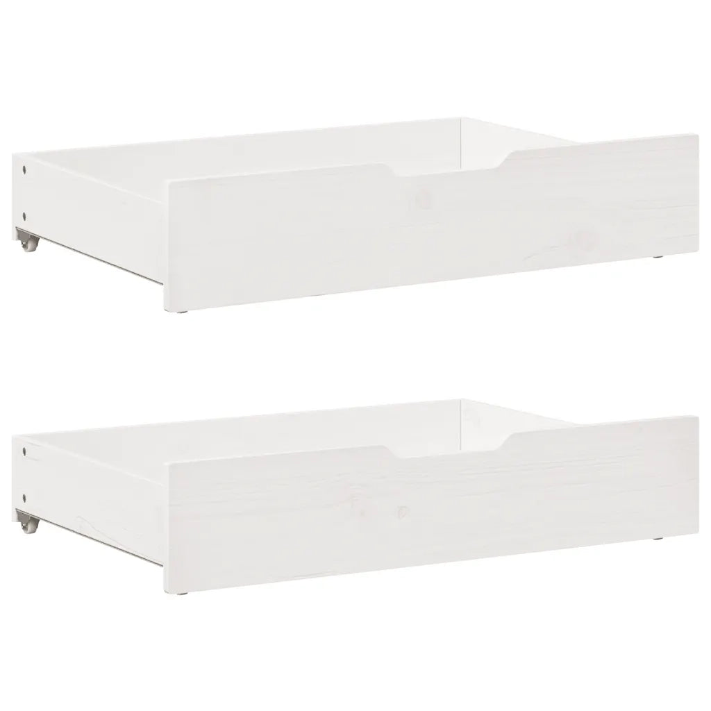 Letto Estraibile con Cassetti senza Materasso Bianco 80x200 cm