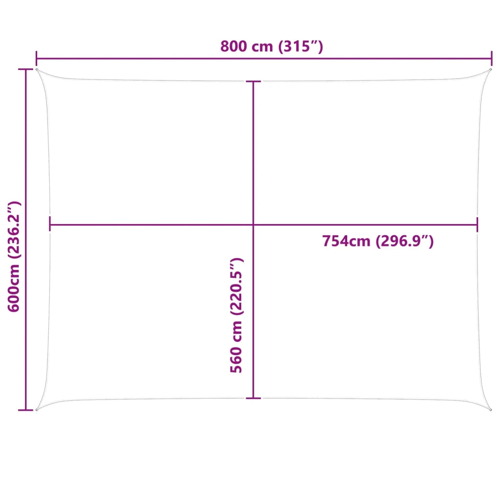 Vela da ombra solare Grigio chiaro e bianco 8 x 6 m