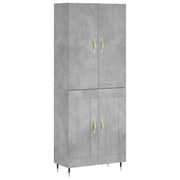 Credenza | Madia | Buffet da pranzo | Armadio da pranzo Grigio Cemento 69,5x34x180 cm in Legno Multistrato