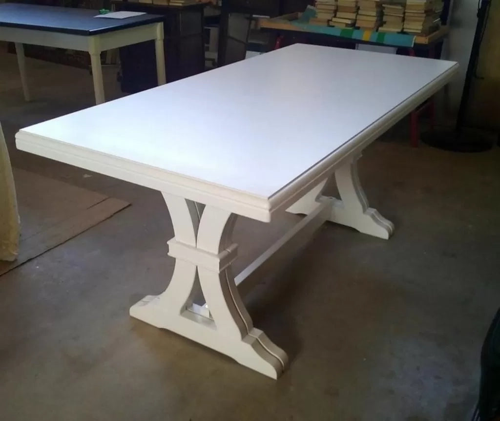 Tavolo classico in legno rettangolare allungabile laccato bianco 180x85 (740) - Mobili 2G