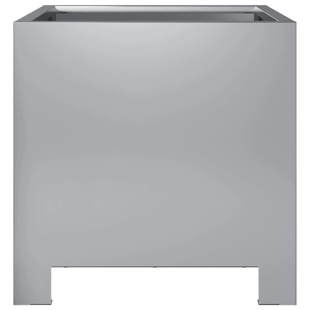 Fioriera rialzata per piante fiori giardino terrazze set da 2 30 x 30 x 30 cm acciaio zincato argento 02_0038919