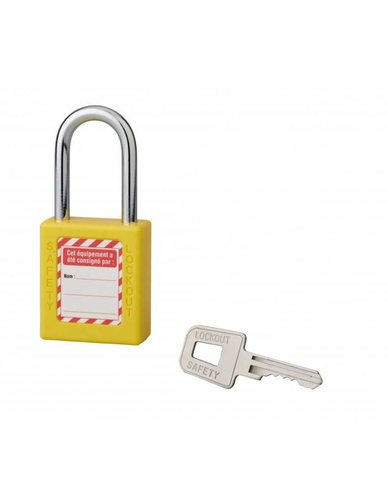 Lucchetto con arco in acciaio Ø 6 x 38 mm, giallo – THIRARD