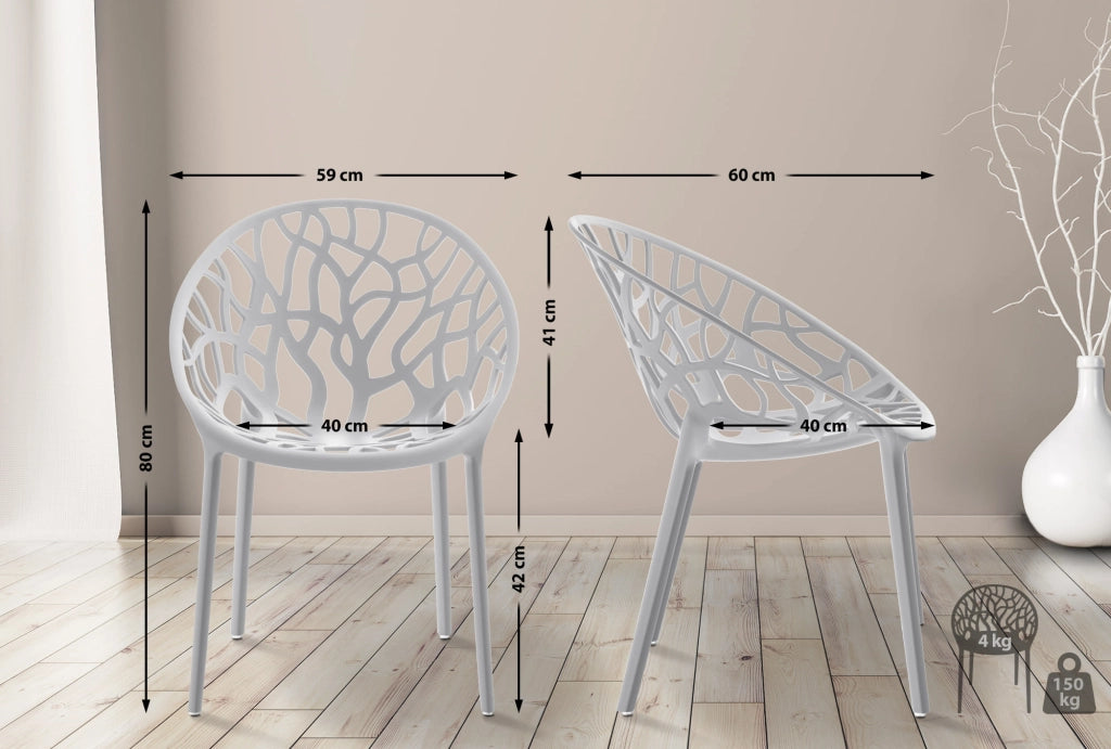 Set 4 sedie da giardino HOPE grigio chiaro