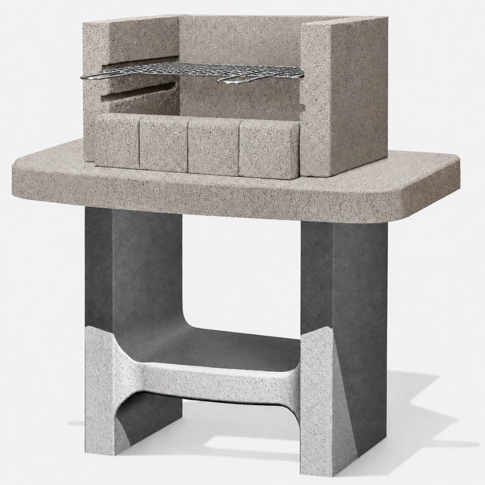 Barbecue siena-lm 78 x 55 x 94,1 cm in calcestruzzo con griglia regolabile