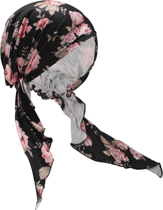 Turban per Capelli per Donne | Cappello per Capelli con Strisce | Leggero e Comodo | Nero | Unico Taglia | Stile e Pratico