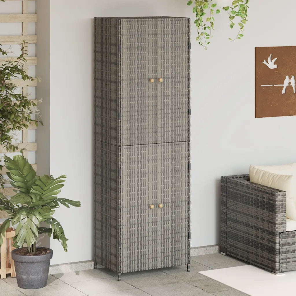 Armadietto Portaoggetti da Giardino 59x40x180 cm in Polyrattan 319873