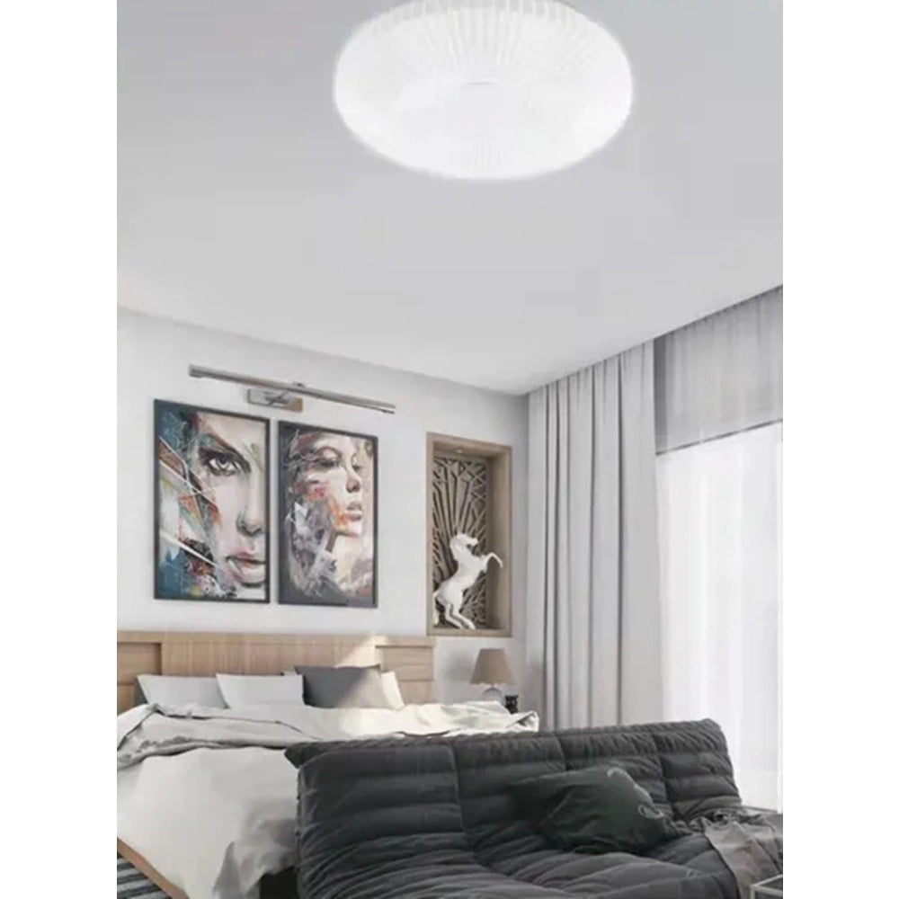 Trade Shop - Plafoniera Da Soffitto 60 Watt Rotondo Rigato Luce Fredda 6500k Fst-50a60086 49cm -
