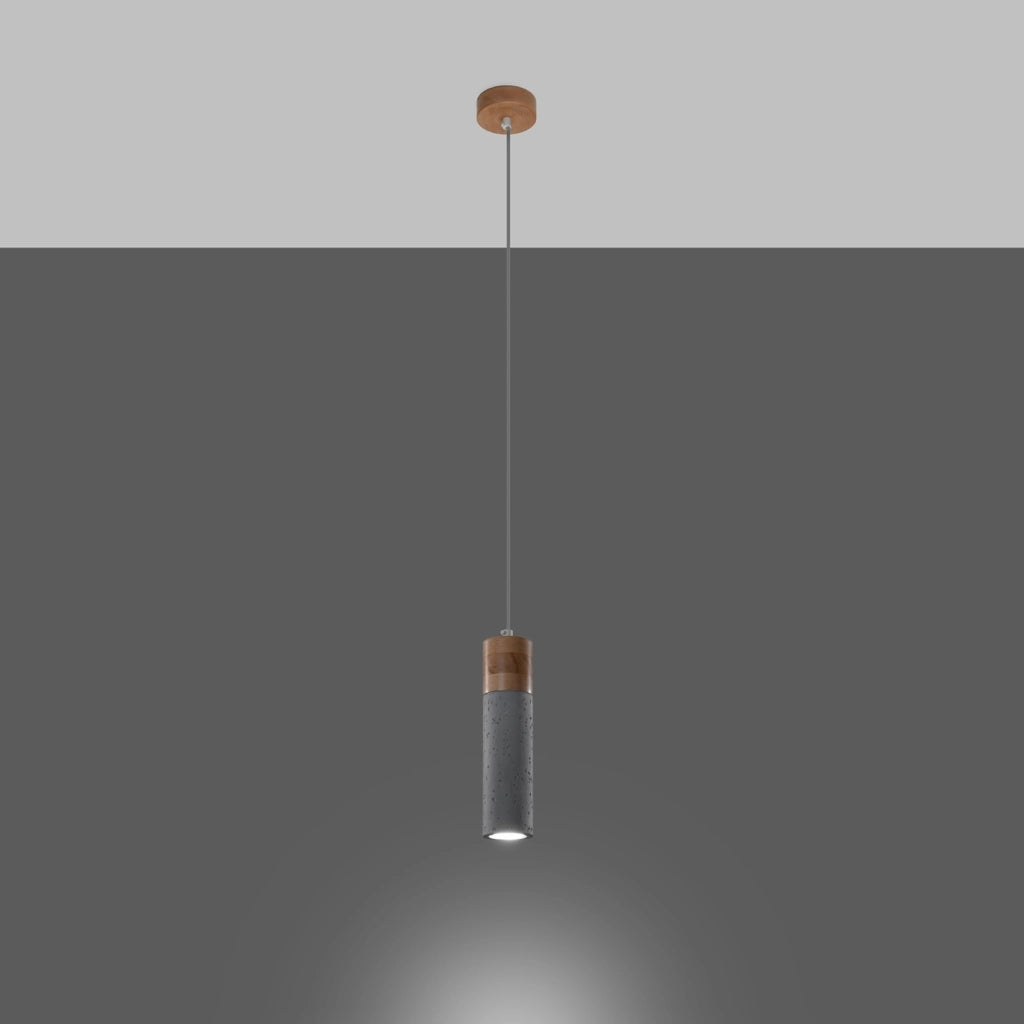 Lampada a sospensione ZANE 1 cemento grigio Pure Lume