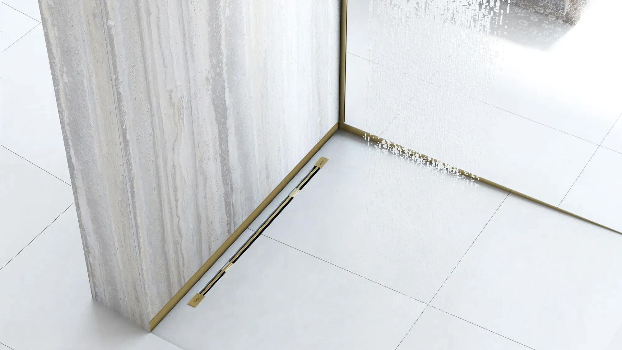 Pannello Frontale Per Piatto Doccia 120cm Brush Gold