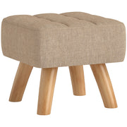 Poggiapiedi in tessuto con gambe in legno ¨C zephmum ¨C marrone chiaro 27x27x26 cm