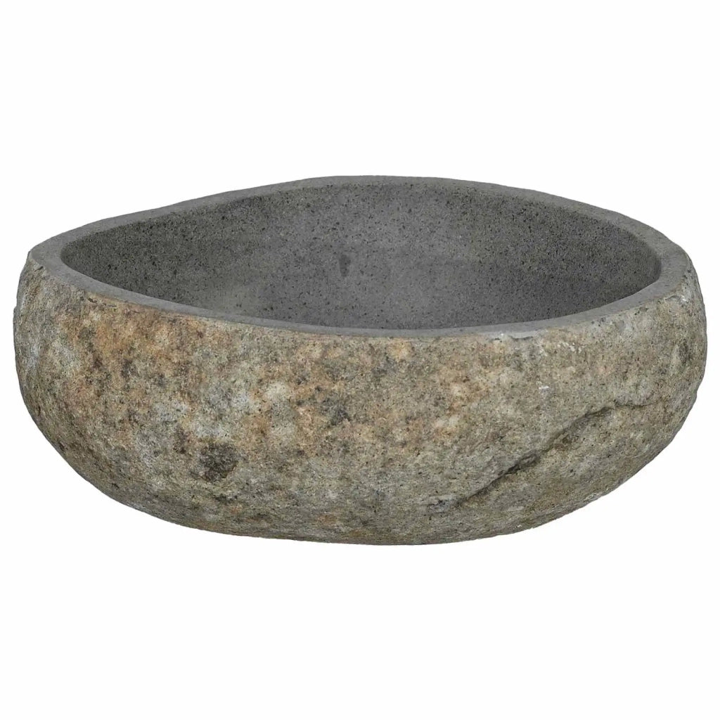 Basin in pietra fluviale Grigio chiaro 45 x 35 x 15 cm CFW3818963