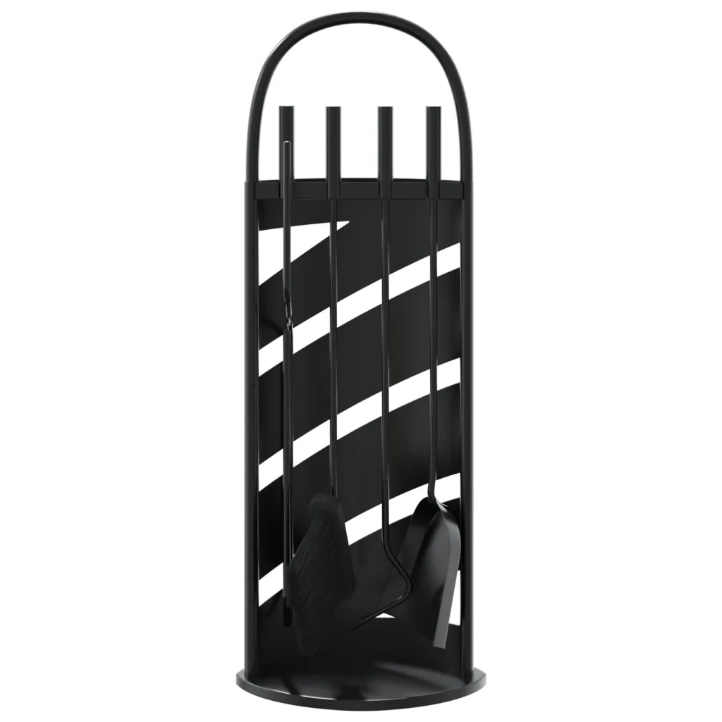 Set Attrezzi per Caminetto 5 pz 23x15x66 cm in Acciaio