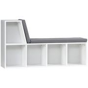 Libreria Moderna a 5 Ripiani Aperti con 2 Cuscini, in Legno, 108x30x60 cm, Grigio