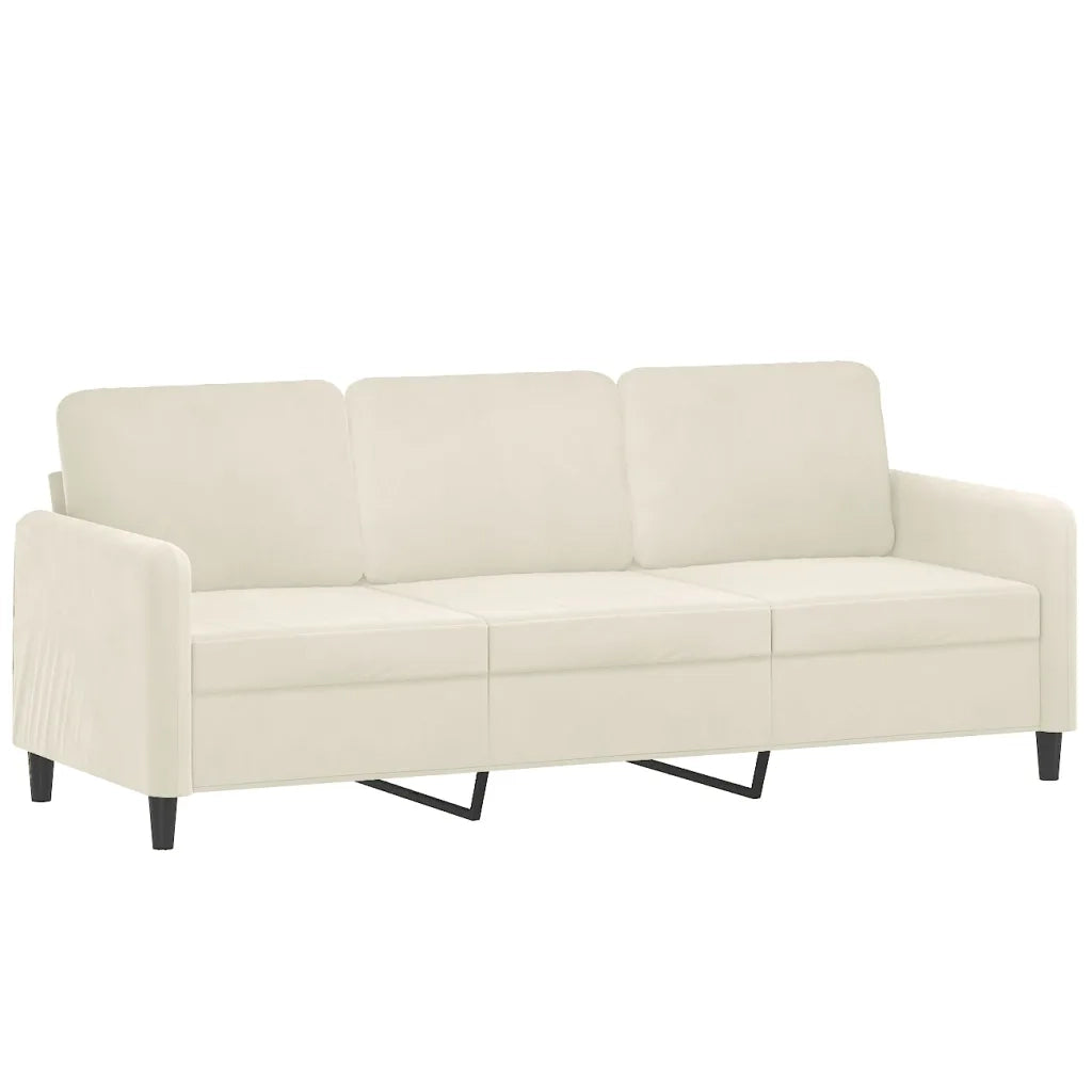 Set di Divani 2 pz Crema in Velluto 3202022