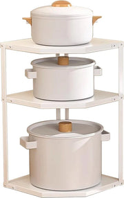 Organizzatore per cucina per armadio - Cassetta per contenere pentole, supporto per pentole, pannello per pentole - 3 livelli, organizzatore per pentole in piedi - per pentole e pentole