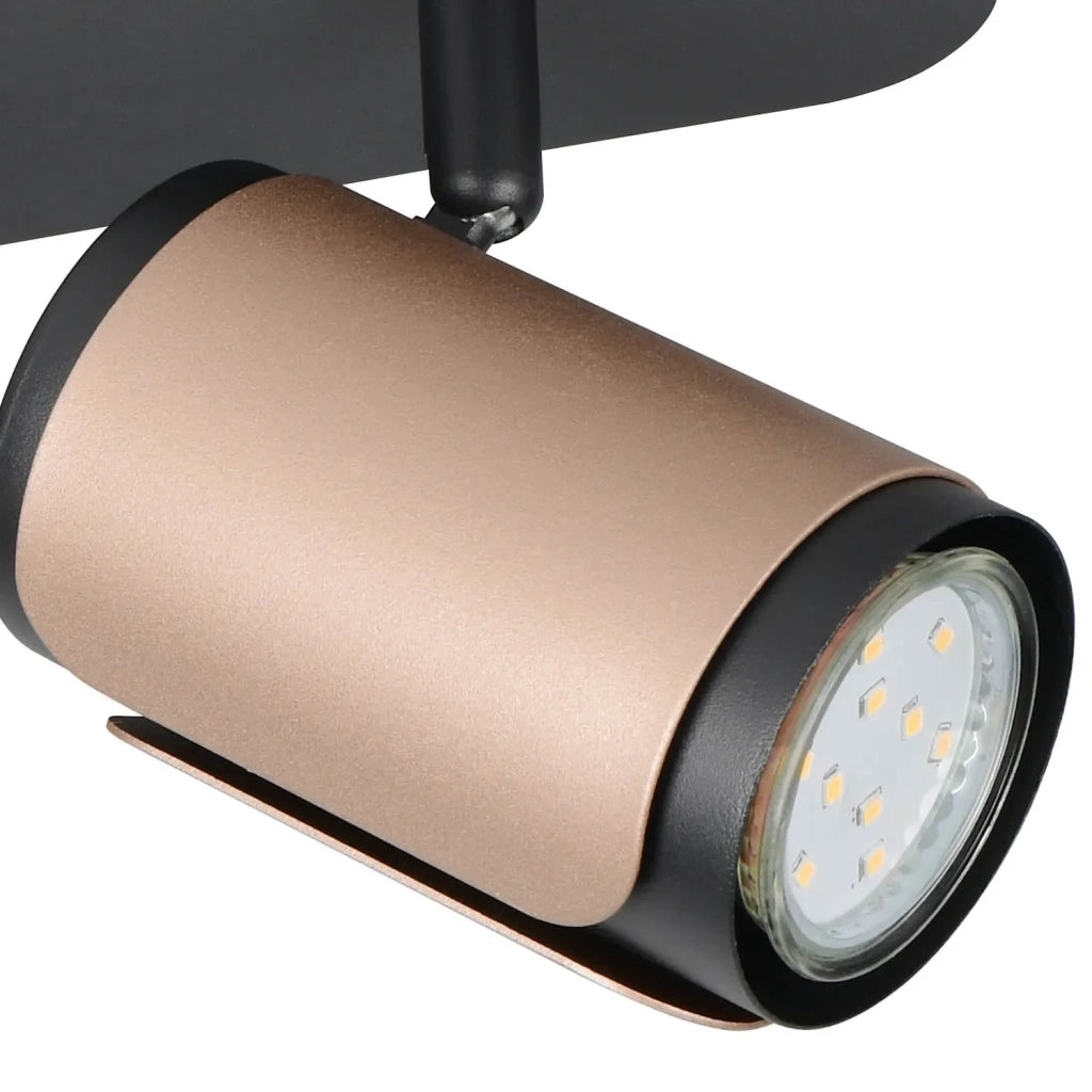 LÚZETE - SPOT DA PARETE/SOFFITTO 2 LUCI GU10 METALLO COFFEE GIADA