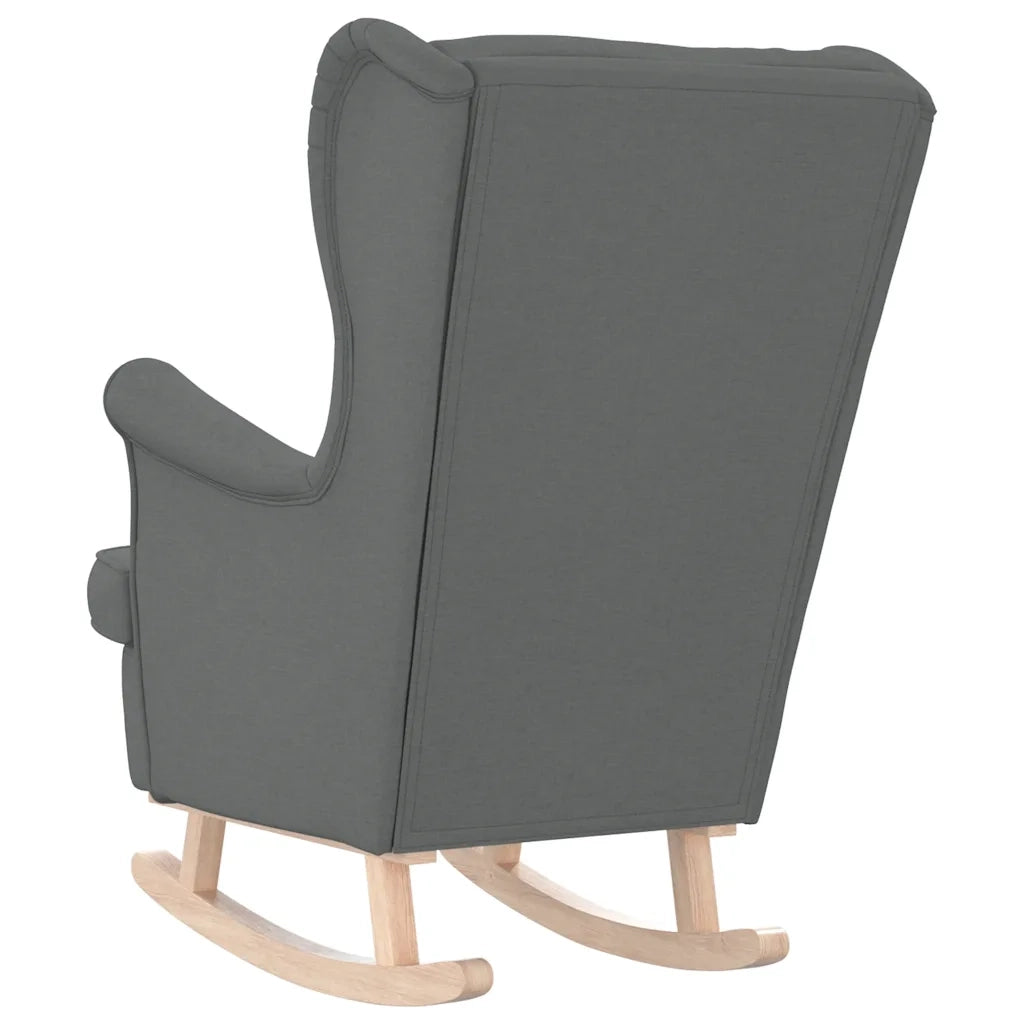 Poltrona | Sedia a Dondolo Grigio Scuro 74x90x102 cm in Tessuto