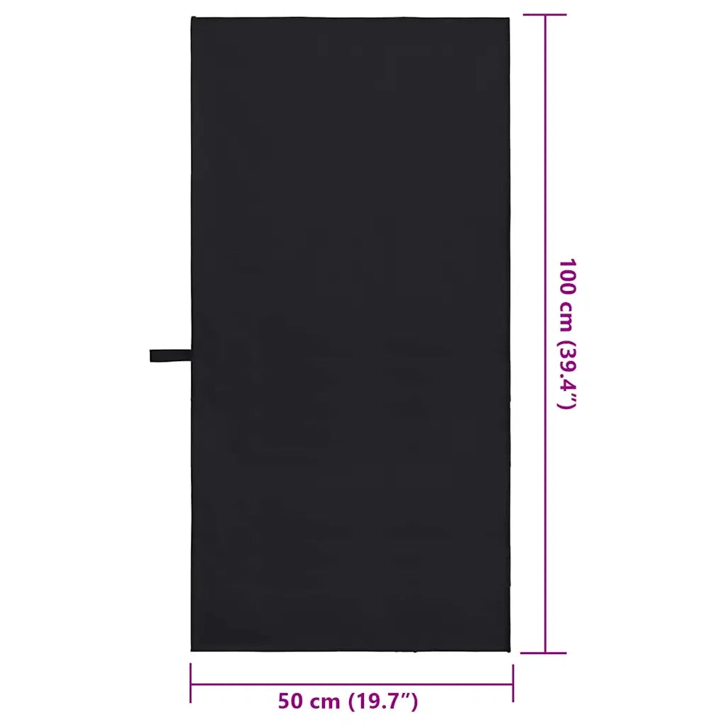 Asciugamani Sportivi 2 pcs Nero 100 x 50 cm 42011458