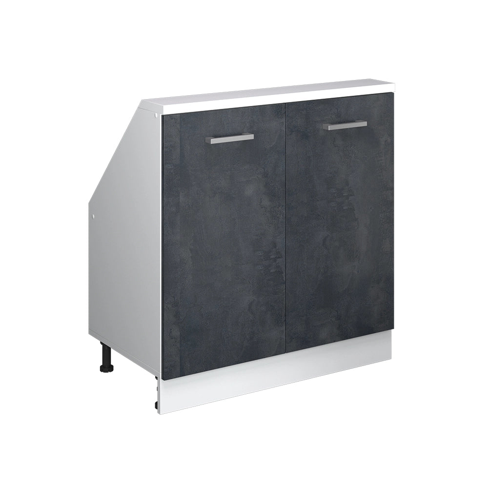 Mobile sottotetto Rion Calce nera/Bianco con 2 porte Vicco