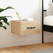 Comodino a Muro-Tavolino da notte sospeso Rovere Sonoma 35x35x20 cm 349521