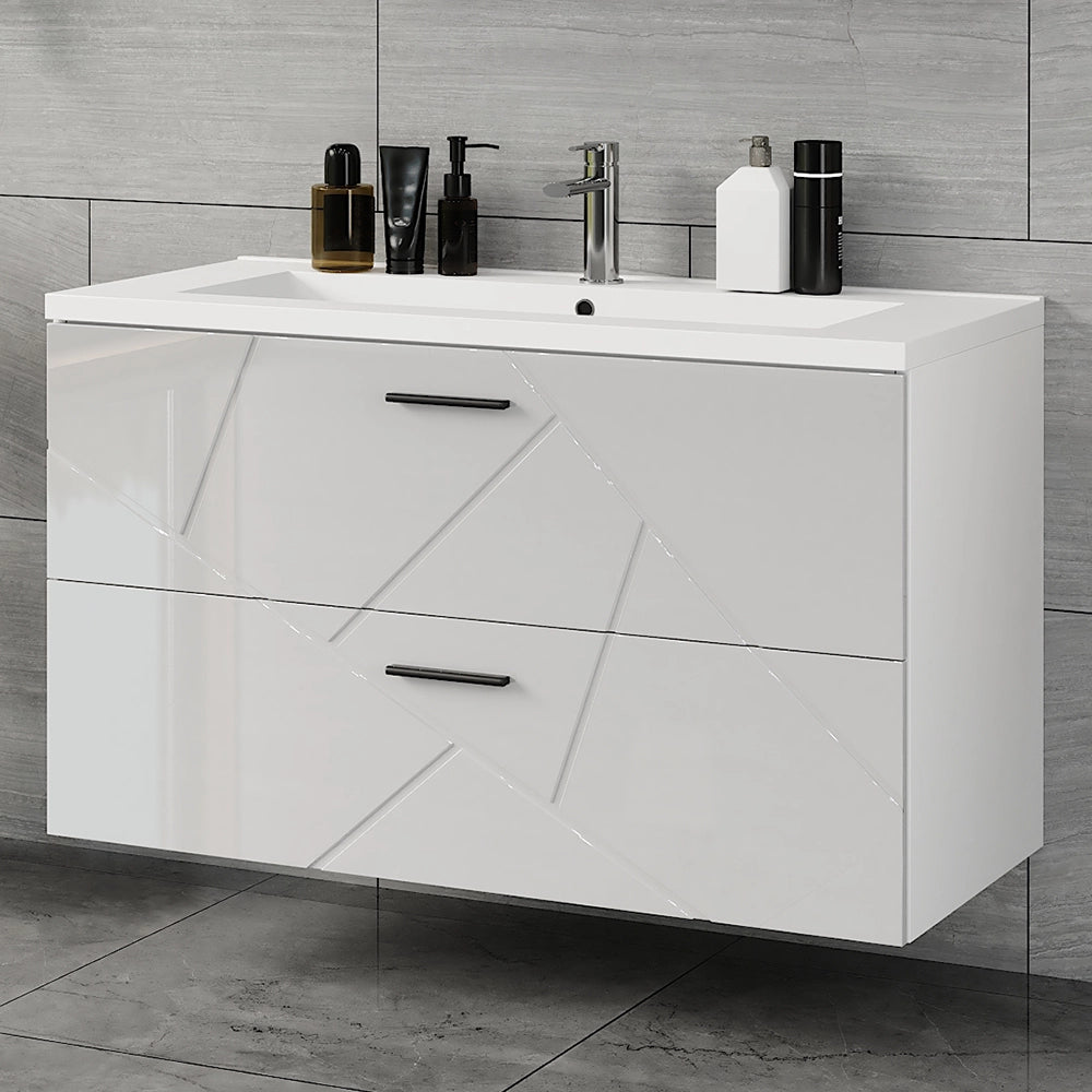 Vicco Set di mobili da bagno Bianco/bianco lucido 2 parti