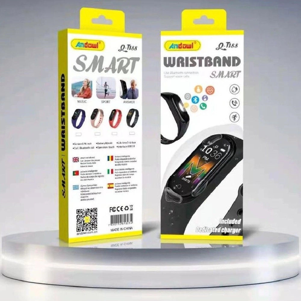 Trade Shop - Orologio Da Polso Wristband Smart Q-t188 Smartwatch Funzioni Bluetooth Smartband -
