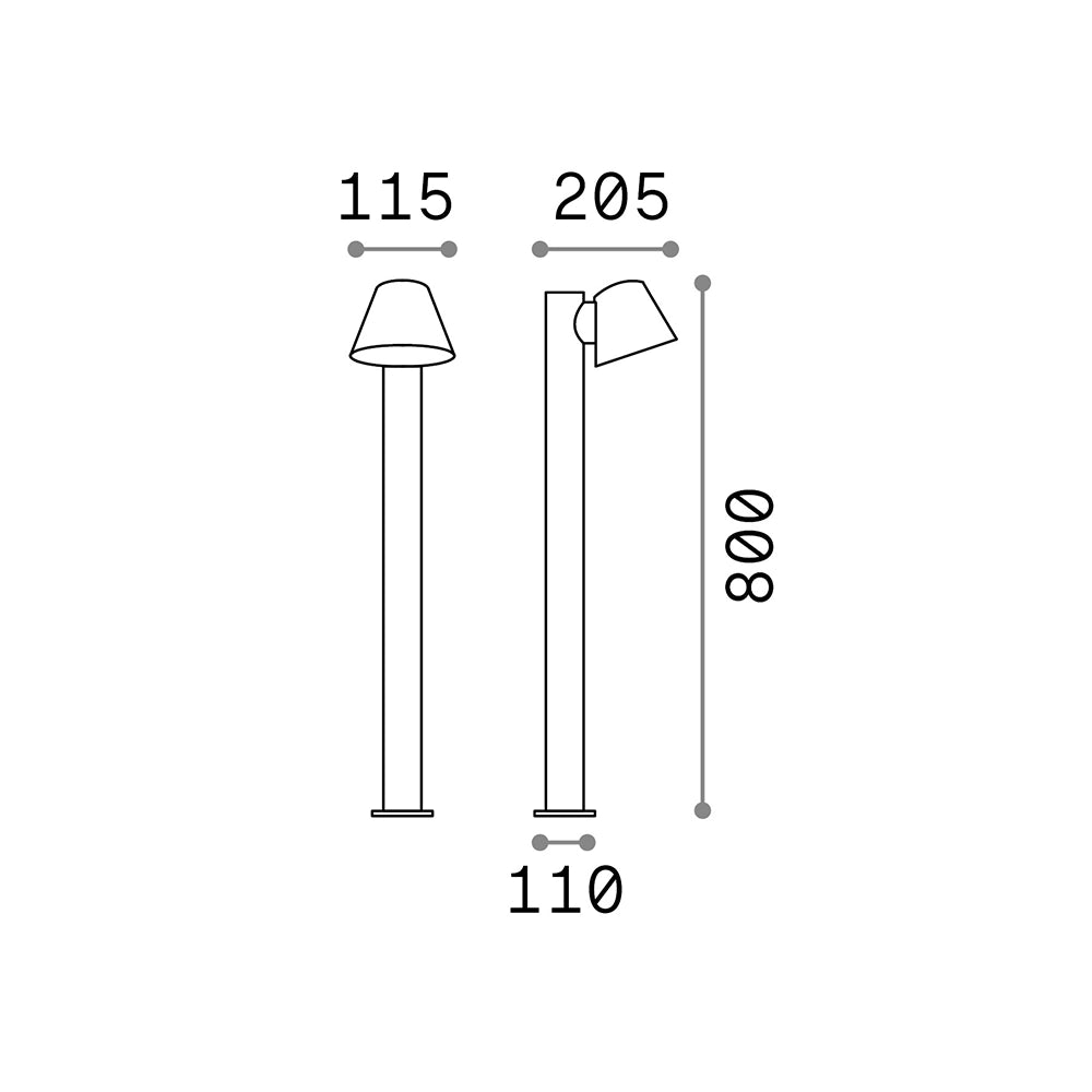 Piantana Moderna Gas Alluminio Coffee 1 Luce Gu10