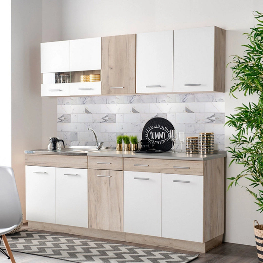 Cucinino Bornago, Cucina 2 Cassetti, Elettrodomestici non inclusi, Bianco
