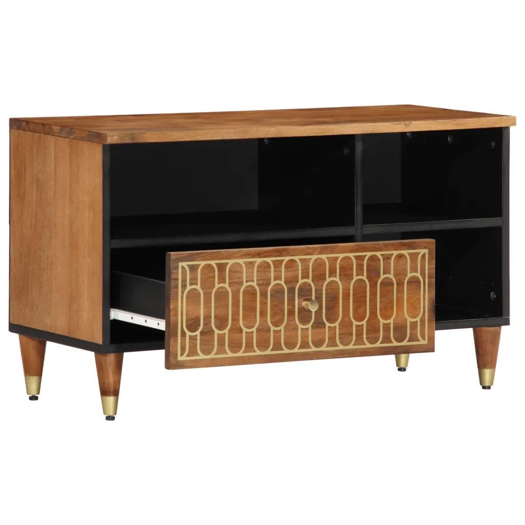 Mobile Porta TV 80x33x46 cm in Legno Massello di Mango 358301