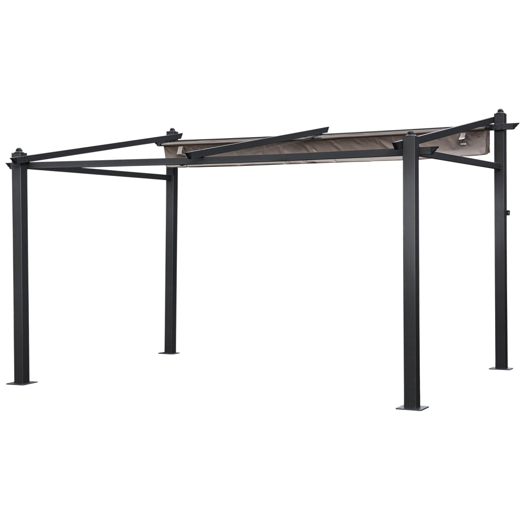 Pergola a parete 3 × 4 m FRÉJUS taupe - struttura in alluminio