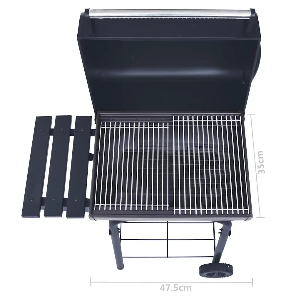 Barbecue a Carbone con Affumicatore e Ripiano Basso Nero CFW5602244