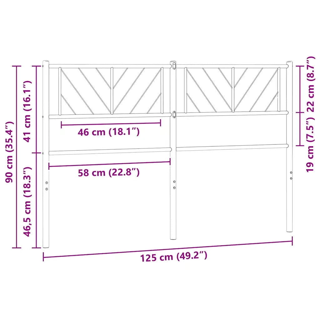 Testiera di Ricambio in Metallo Bianco 120 cm 372259