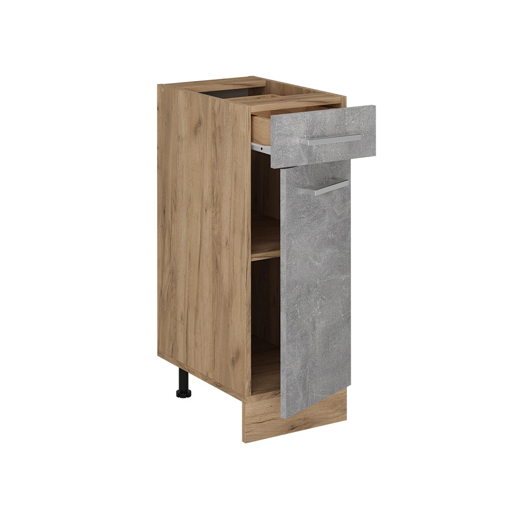 Mobiletto base per cucina R-Line Calcestruzzo/Rovere dorato 30 cm PL Marmo Vicco