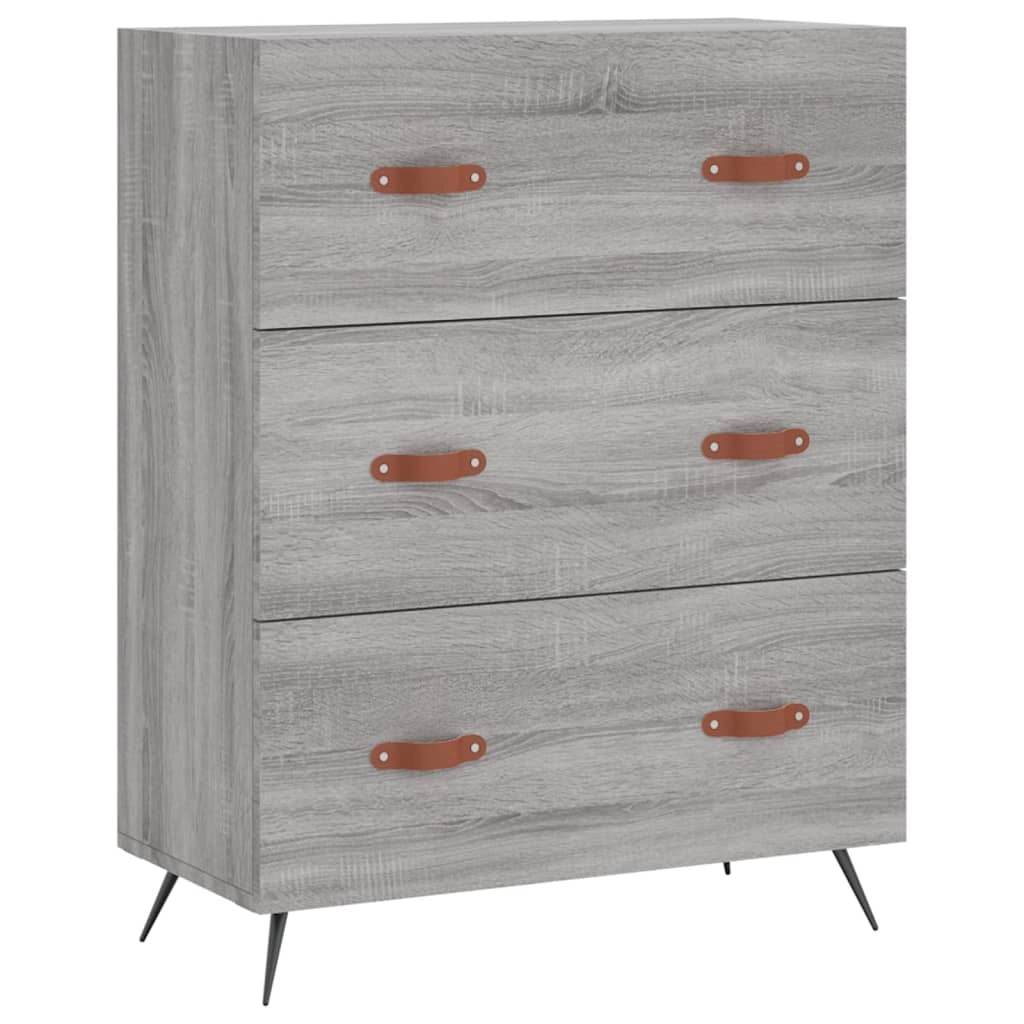 Buffet credenza cassettiera armadio mobile contenitore organizer cucina soggiorno salotto rovere Sonoma alto 69,5 x 34 x 180 cm legno ingegnerizzato grigio 02_0035578