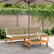 Divani Centrali Pallet Giardino con Cuscini 2pz Massello Acacia