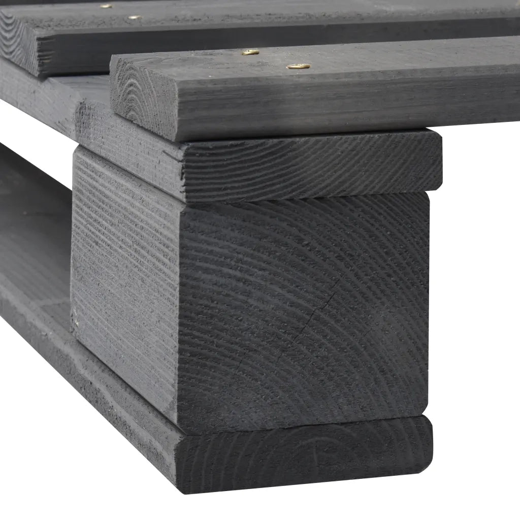 Giroletto in Pallet-Struttura Letto Grigio Legno Massello di Pino 120x200 cm