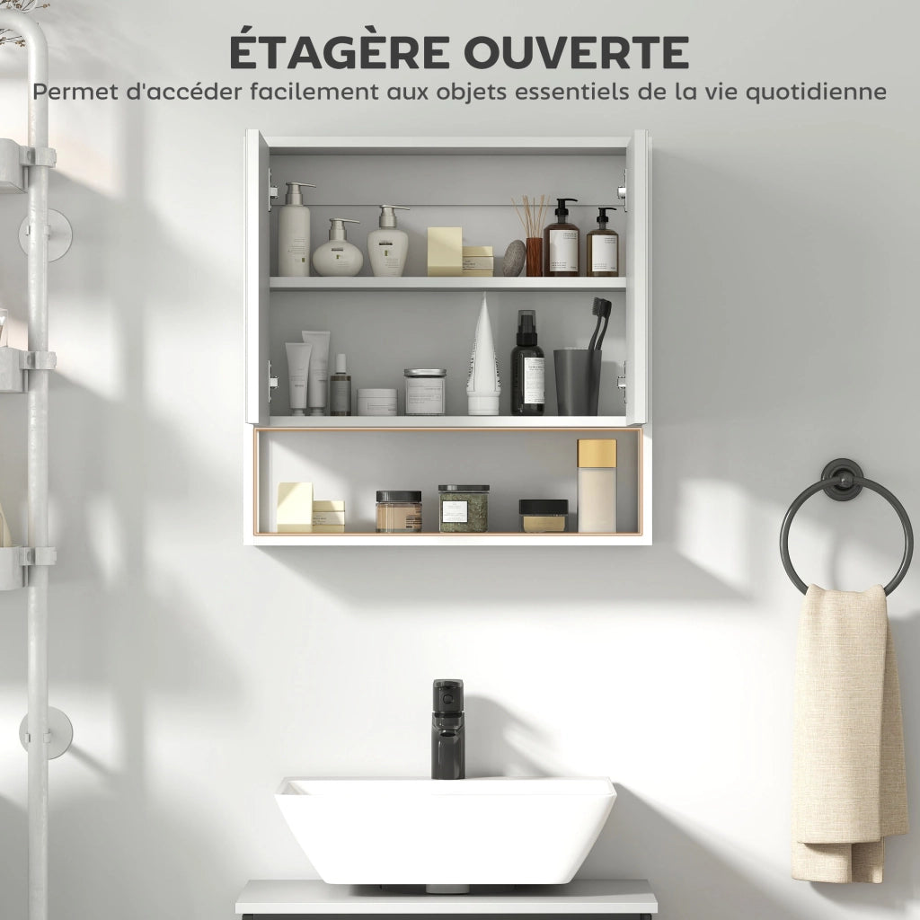 Armadio da bagno con specchio ¨C zephmum ¨C bianco 60x16x60 cm