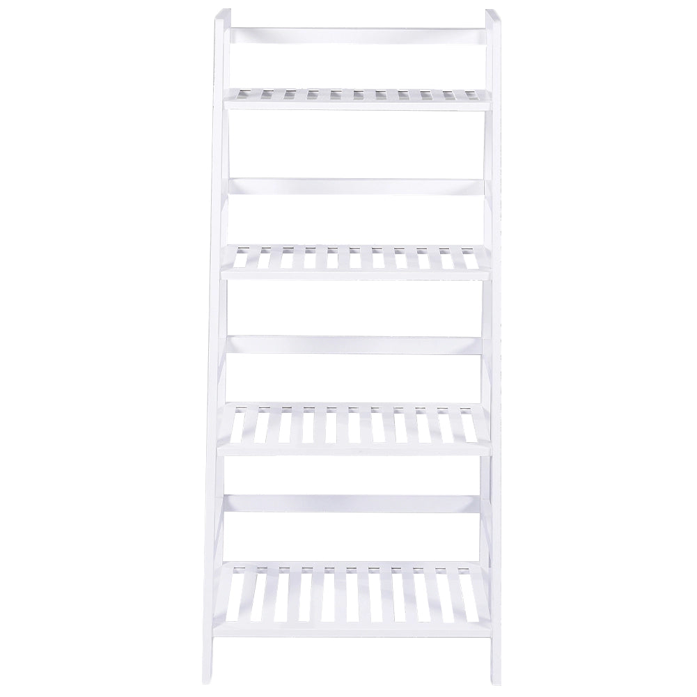 Libreria Scaffale Multiuso in Legno di Bambu 4 Ripiani 116x48x32cm Casa Ufficio