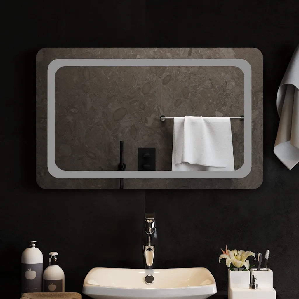 Specchio da Bagno con Luci LED 80x50 cm 151786