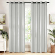Veli da Parete Semi-Transparenti 140B x 220H cm - Veli con Occhi - Veli da Parete 2 Pezzi - Grigio Chiaro - Decorazione per Finestre - Filtro di Luce Comfortevole