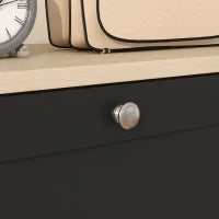 Scarpiera Salvaspazio a 3 Cassetti con Ripiani Regolabili su 2 Livelli, in Legno, 60x23.5x115 cm, Nero