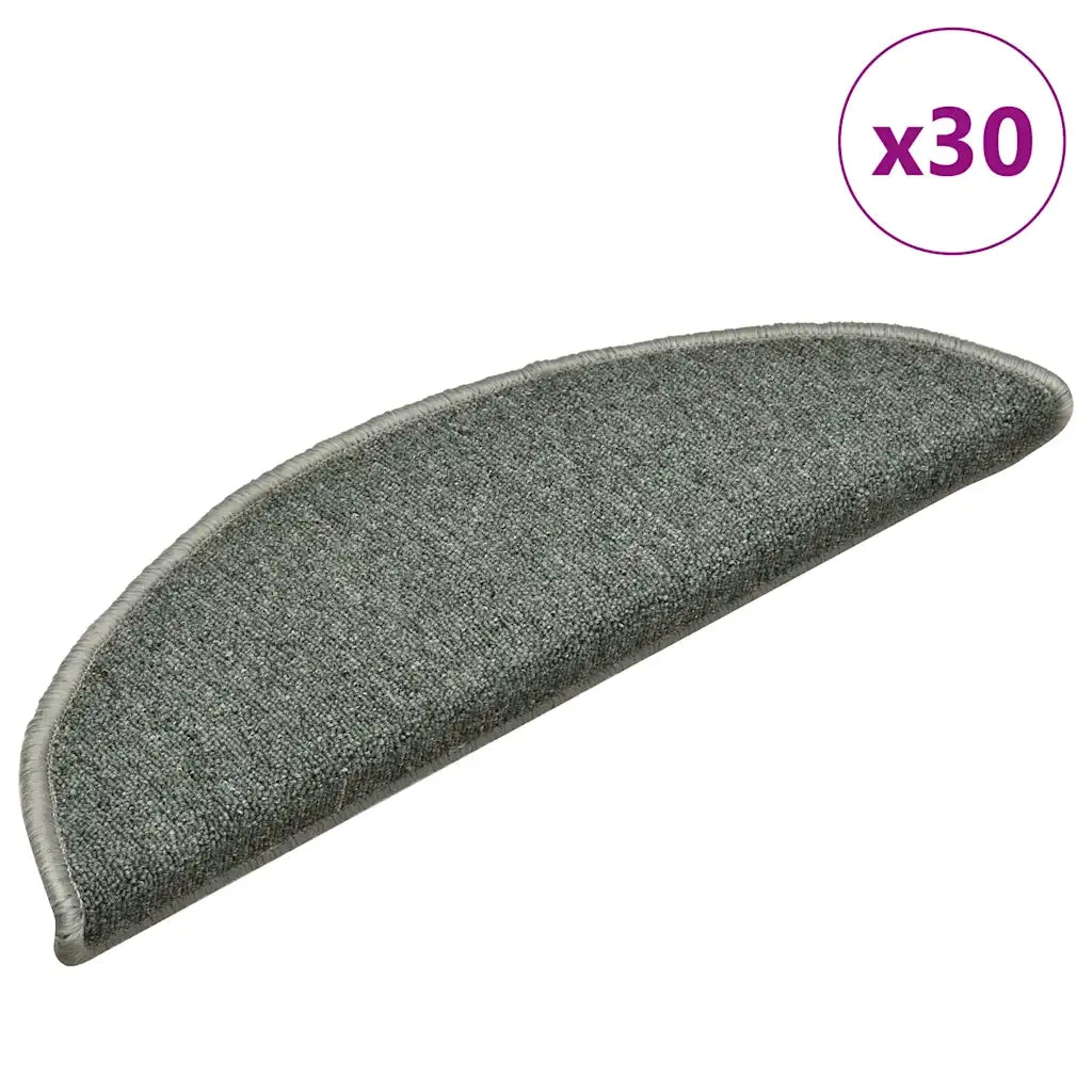 Tappetini per scale 30 pz | Gradini per Scale 56x17x3 cm Verde scuro semicircolari