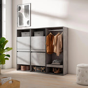 Scarpiera, 180x35x145cm, Camera da letto, Armadio Aperto, grigio cemento RF3525