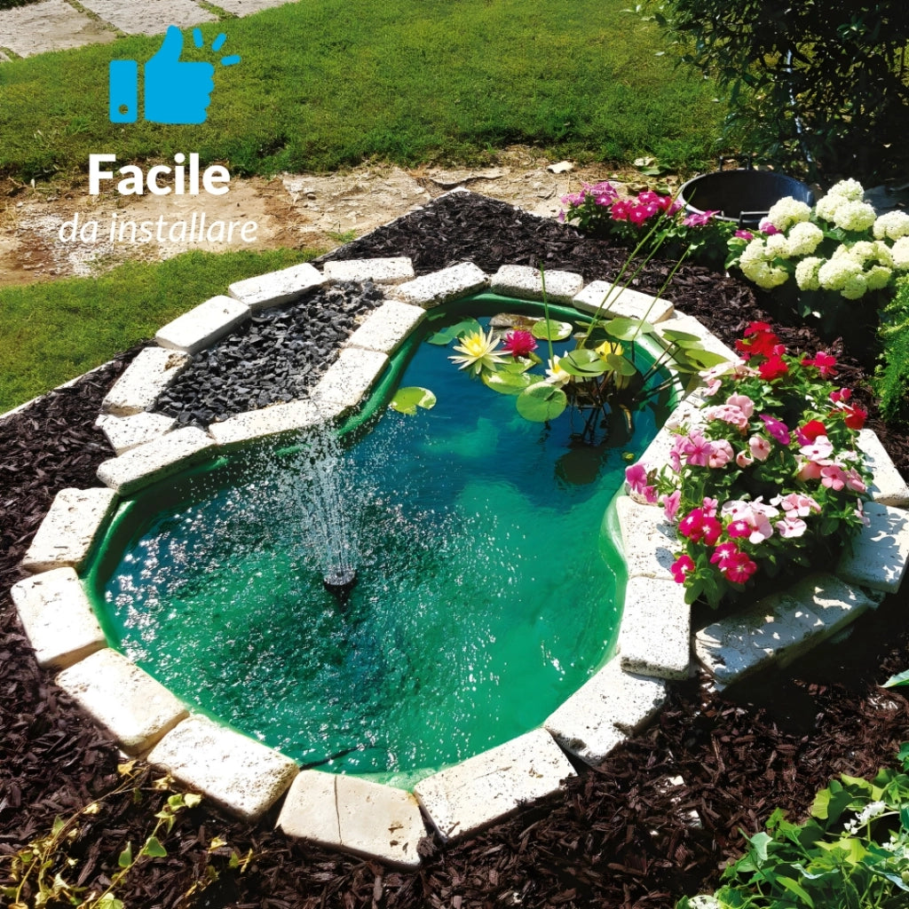 Laghetto da giardino green bracciano litri 220 dimensioni 136x100xh34 cm