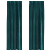 Tende Oscuranti | Tende Blackout 2 pz Verde Scuro 140 x 260 cm Velluto